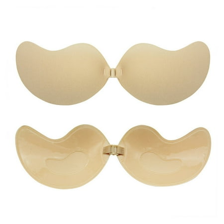 

2 Pairs Super Sticky Push Up Bras Strapless Backless Breast Lift Bras for Women Wedding Dresses Reusable Self Adhesive Backless Bra