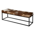 thumbnail image 1 of Beaumont Lane Banc d'Appoint Transitionnel en Fer-Cuir de 54 Po L, Brun et Blanc, 1 of 5