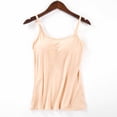 thumbnail image 4 of Summer Sleeveless Tank Tops for Women Beige Sexy Heart Bras Top Adjustable Strap Basic Solid Camisole V Neck With Built In Padded Bra Vest L, 4 of 4