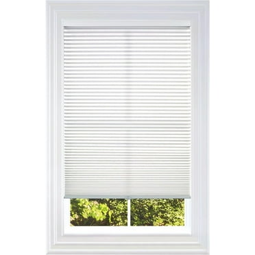 Cellular Honeycomb Cordless Shade, 9/16" Single Cell, Light Filtering, (White, 35" W x 72" H)