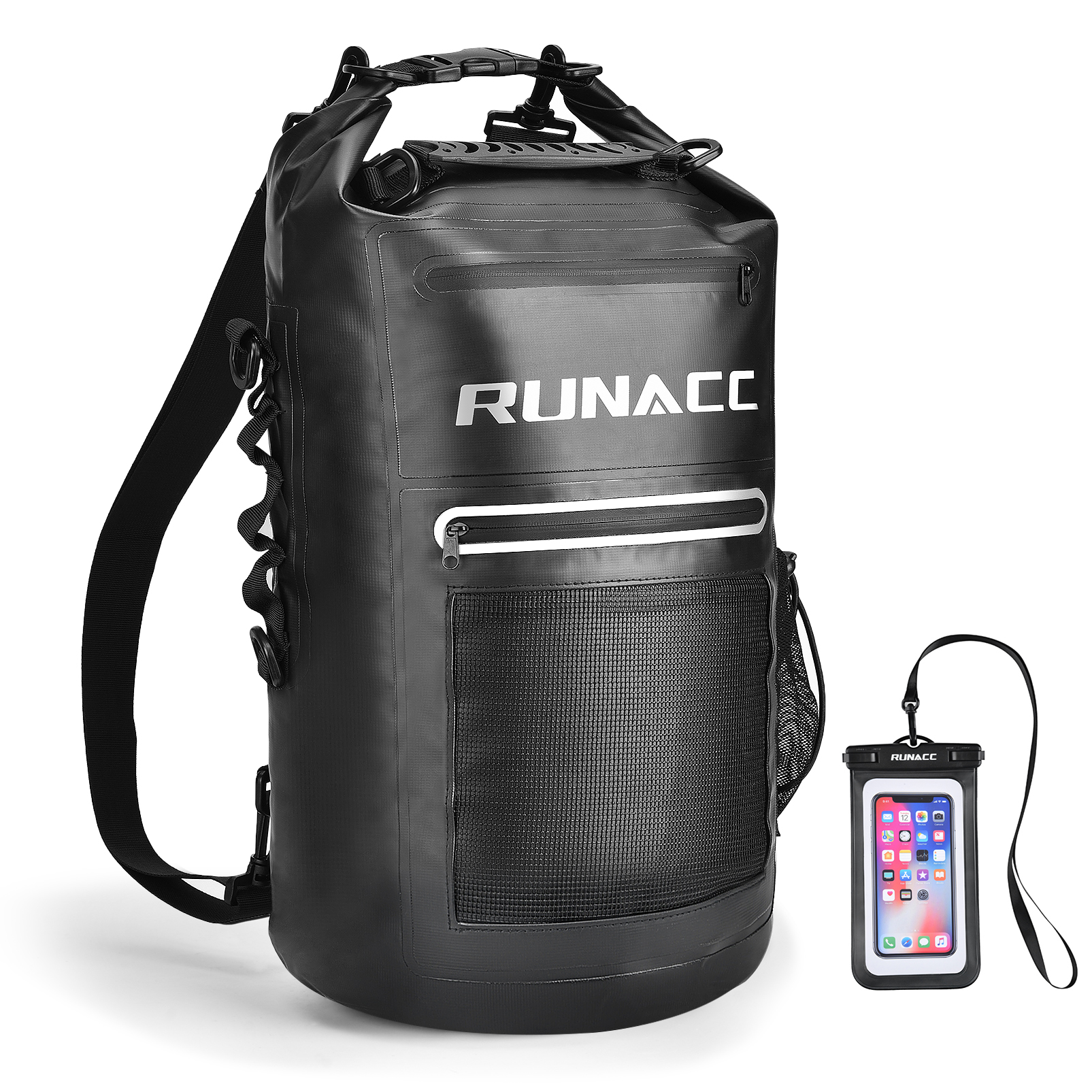 RUNACC Waterproof Dry Bag 12L 20L Floating Dry Backpack with Exterior