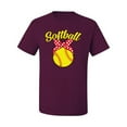 thumbnail image 2 of Wild Bobby, Cute Ribbon Bow Softball Mom Gift, Mother's Day, Men Graphic T-Shirt, Maroon, X-Large, 2 of 3
