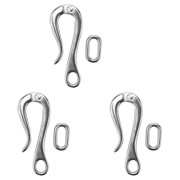 3pcs 100mm Pelican Hook & Eye with Quick Release Link Stainless Steel 316 Marine Boat Hardware