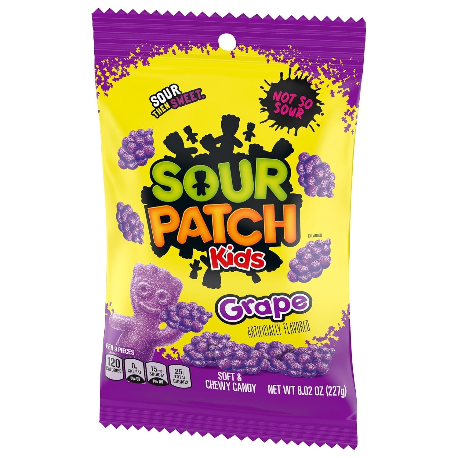 (5 pack) SOUR PATCH KIDS Grape Soft & Chewy Candy, 8.02 oz