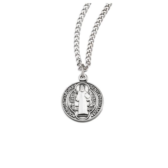 St. Benedict Sterling Silver Medal Necklace