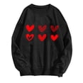 thumbnail image 3 of Qertyioot Chemise Cœur d'Amour Pull de la Saint-Valentin, Imprimé Mode Femme Manches Longues Col Rond Blouse Ample, 3 of 3