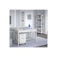 thumbnail image 2 of Bush Furniture Key West - Table with 2-drawer mobile file cabinet, 5-shelf bookcase - rectangular - pure white oak, 2 of 8