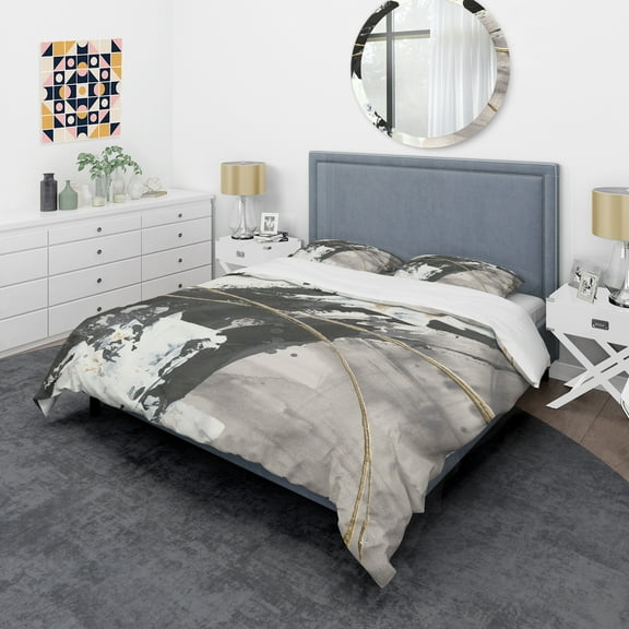 Designart 'Glam Painted Arcs I' Glam Duvet Cover Set