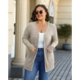 thumbnail image 5 of Sucegi Women's Plus Size Knit Cardigan, Designed Specifically for Autumn & Winter—Vintage-Style Fall Outerwear, Stretchy with Practical Pockets., 5 of 7
