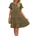 thumbnail image 4 of GXFC Womens Summer Vintage Shift Dress Short Sleeve Floral Dresses Casual Tiered Loose A-line Dresses for Women, 4 of 7