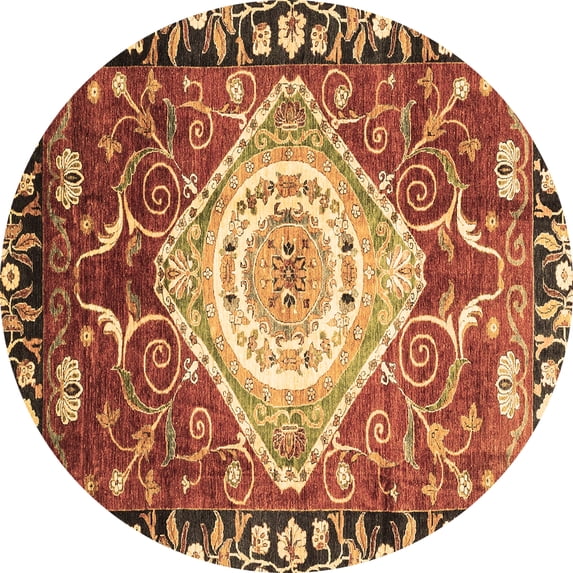 Ahgly Company Indoor Round Persian Brown Traditional Area Rugs, 3' Round