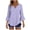 Purple, variant on TAGOLD Womens 3/4 Sleeve V-Neck Blouses & Shirts Ruffle Hem Button Closure Loose V Neck Summer Top