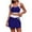 Navy, variant on Push up Bikini Women's Solid Color Matching Swimsuit with Skirts Swimming Trunks Sports Tankini Split Bathing Suit Black M