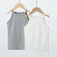 thumbnail image 5 of Sopiago Girls Tank Top Solid Sleeveless Undershirts for Toddler Girls Cami Crew Neck Undershirts Soft Dance Tank Tops Grey,6-7 Years, 5 of 5