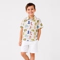 thumbnail image 3 of LittleSpring Short Sleeve Shirt Boy Hawaiian Shirts Button Down Casual Summer Clothes Cartoon Graffiti Size 6, 3 of 6