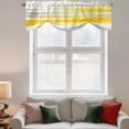 thumbnail image 2 of Yellow Grey Tie Up Valance Curtains for Windows, Kitchen Curtains Window Treatments, Vintage Farmhouse Abstract Oil Painting Short Window Shades Valances for Bedroom Bathroom Cafe 42"x18", 2 of 8