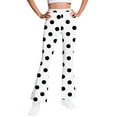thumbnail image 2 of BFHHYA Girls' Polka-Dot Fleece-Lined Flared Pants High-Waisted Slim Fit Bell Bottom Pants Casual Yoga Leggings for Casual Outings (5-16Y), 2 of 6