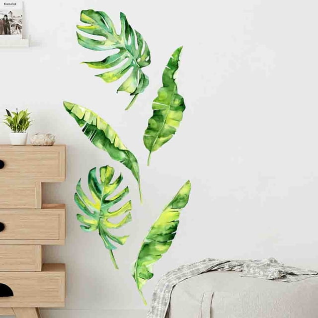 TIMIFIS Living Room Decor Summer Tropical Green Plants Leaves Wall Sticker Vinyl Decals Home Decorations Halloween DecorationsFall