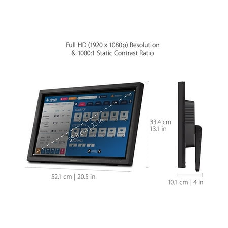 ViewSonic - TD2223 22" LCD FHD Touch Screen Monitor (HDMI, VGA, DVI and USB) - Black