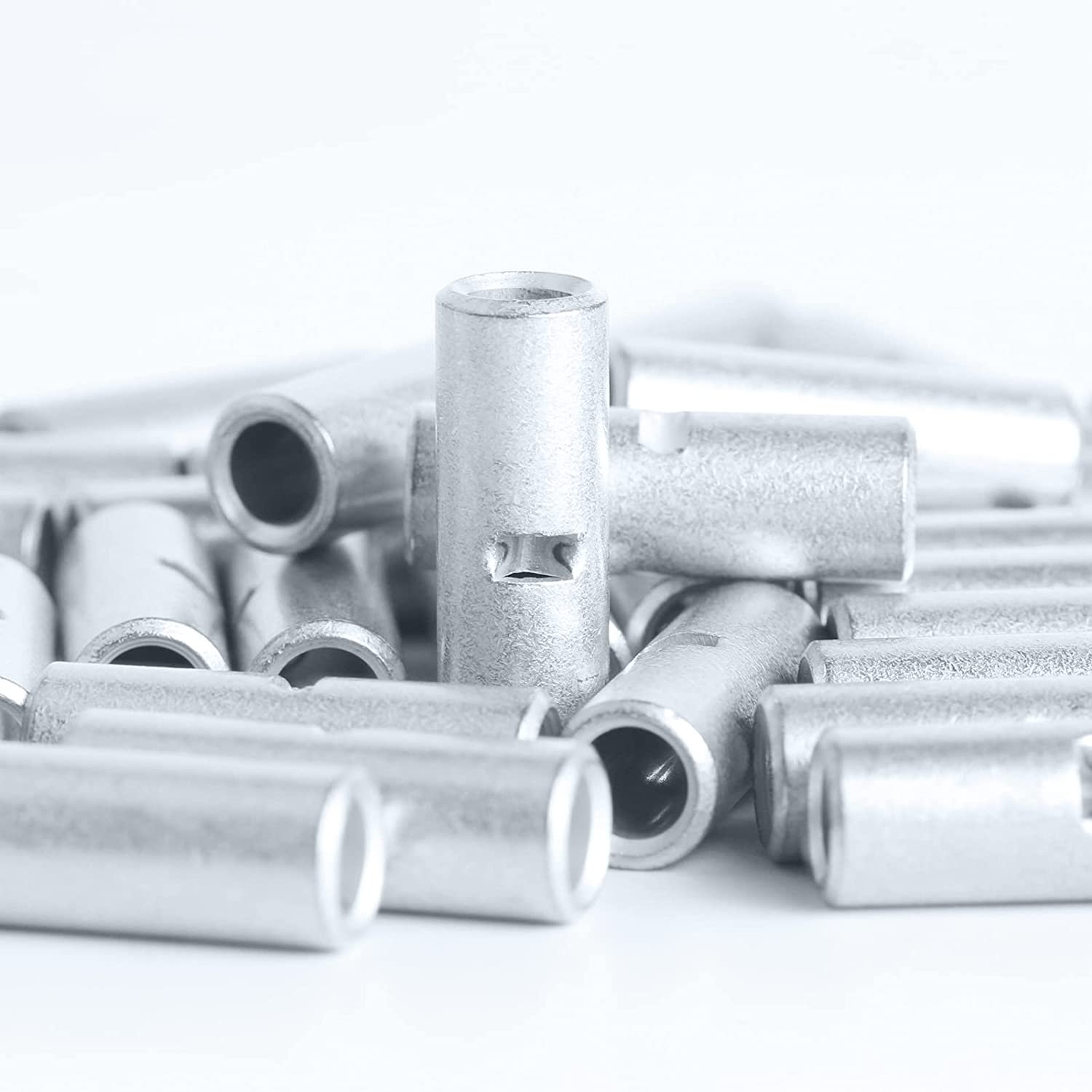 woshilaoDS 120 Pcs Non-Insulated Butt Connectors, Non-Insulated