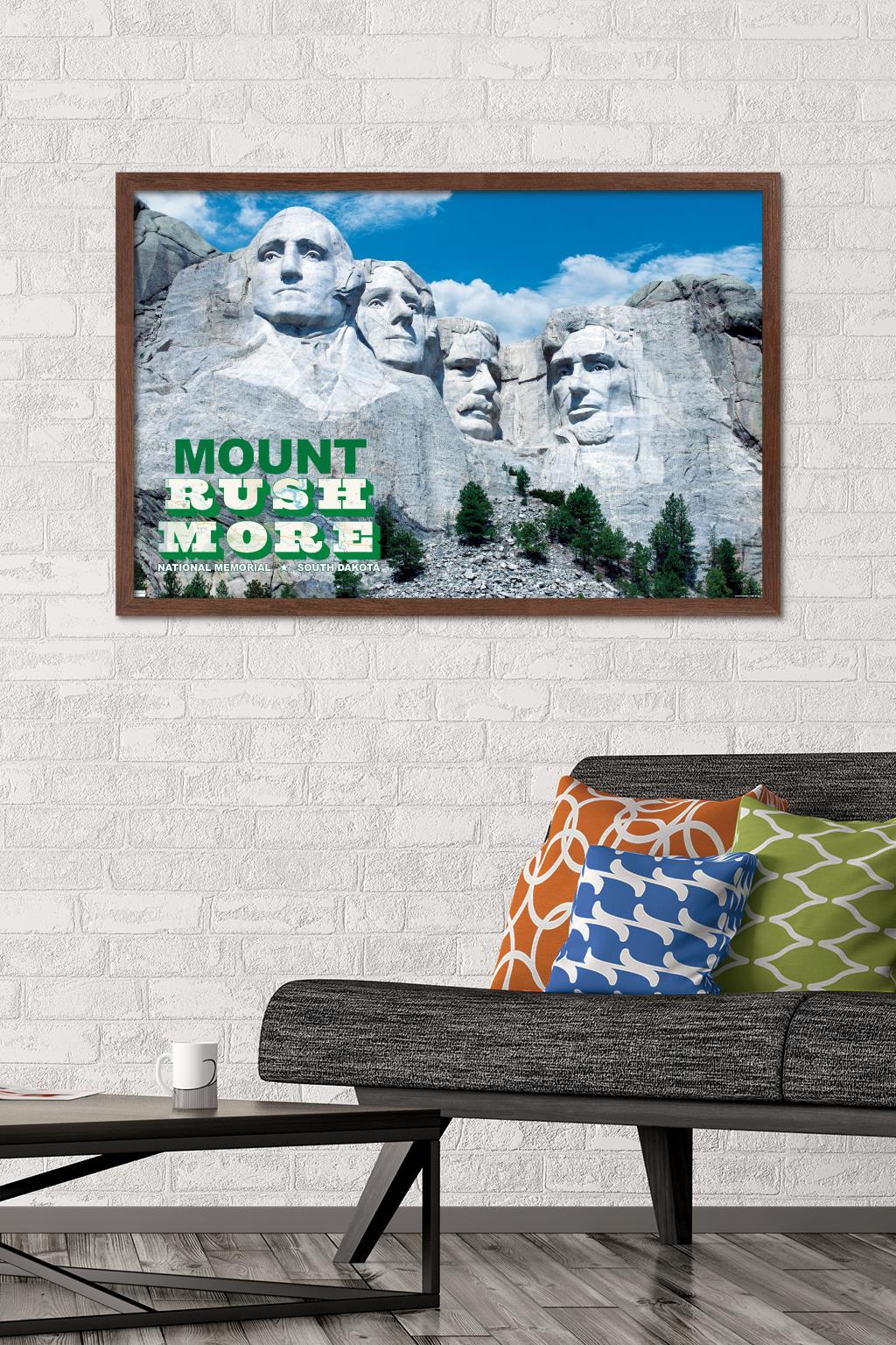 Mount Rushmore Wall Poster, 22.375" x 34", Framed