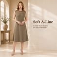thumbnail image 5 of Alvantor Women's Sleeveless Lattice Neck A-Line Dress, Dust Olive, 5 of 8