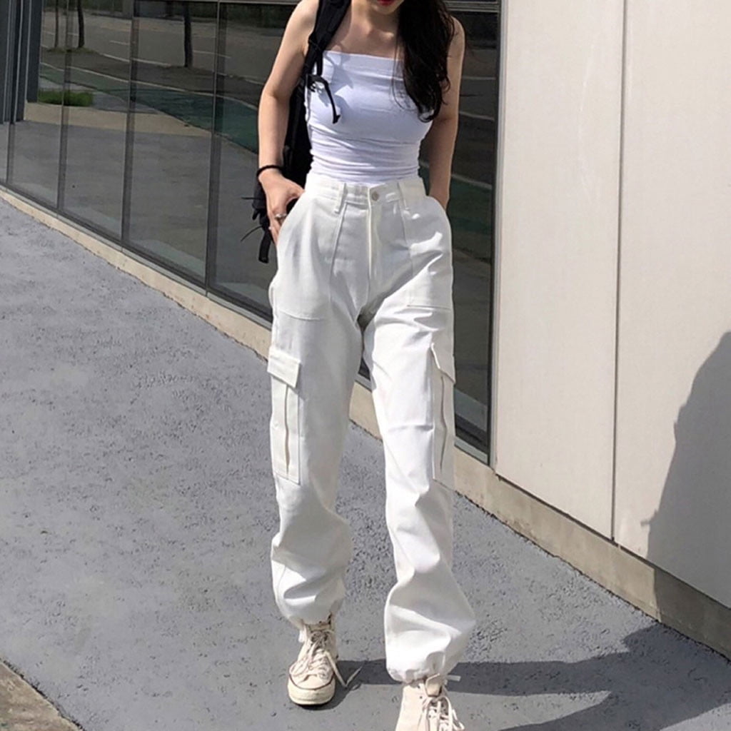 White Cargo Pants with White and Blue Sneakers Outfits (11 ideas & outfits)  | Lookastic