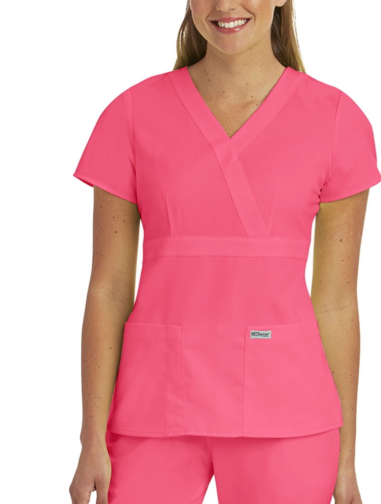 Grey's Anatomy Grey's Anatomy™ 3-Pocket Mock Wrap Top Scrub Top -  Walmart.com