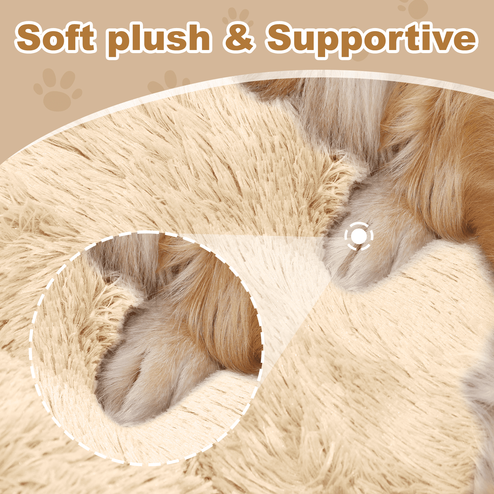 Extra Large 67" X 43" X 8" Orthopedic Pet Bed For Humans And Dogs, Plush High-Loft Mattress With Removable Handles & Non-Slip Bottom - Beige