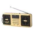 thumbnail image 3 of Radio portátil recargable, dispositivo de audio estéreo AM/FM, radio de mano ligera Oro, 3 of 5