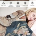 thumbnail image 3 of Orinice Cute Bunny &amp; Red Floral Blanket | Soft Warm Fuzzy Lightweight   Rabbit Throw Blanket Perfect for Couch, Bed, Travel &amp; Outdoor Use, Cozy Blankets for Adults Kids Women Girls   40x50in, 3 of 6