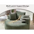 thumbnail image 5 of 55" Chaise Lounge Chair Indoor, Corduroy Upholstered Boneless Sofa Bed, Deep Seat Sleeper Sofa Reading Chairs, Fluffy Round Cloud Couch, No Assembly Required, Green, 5 of 8