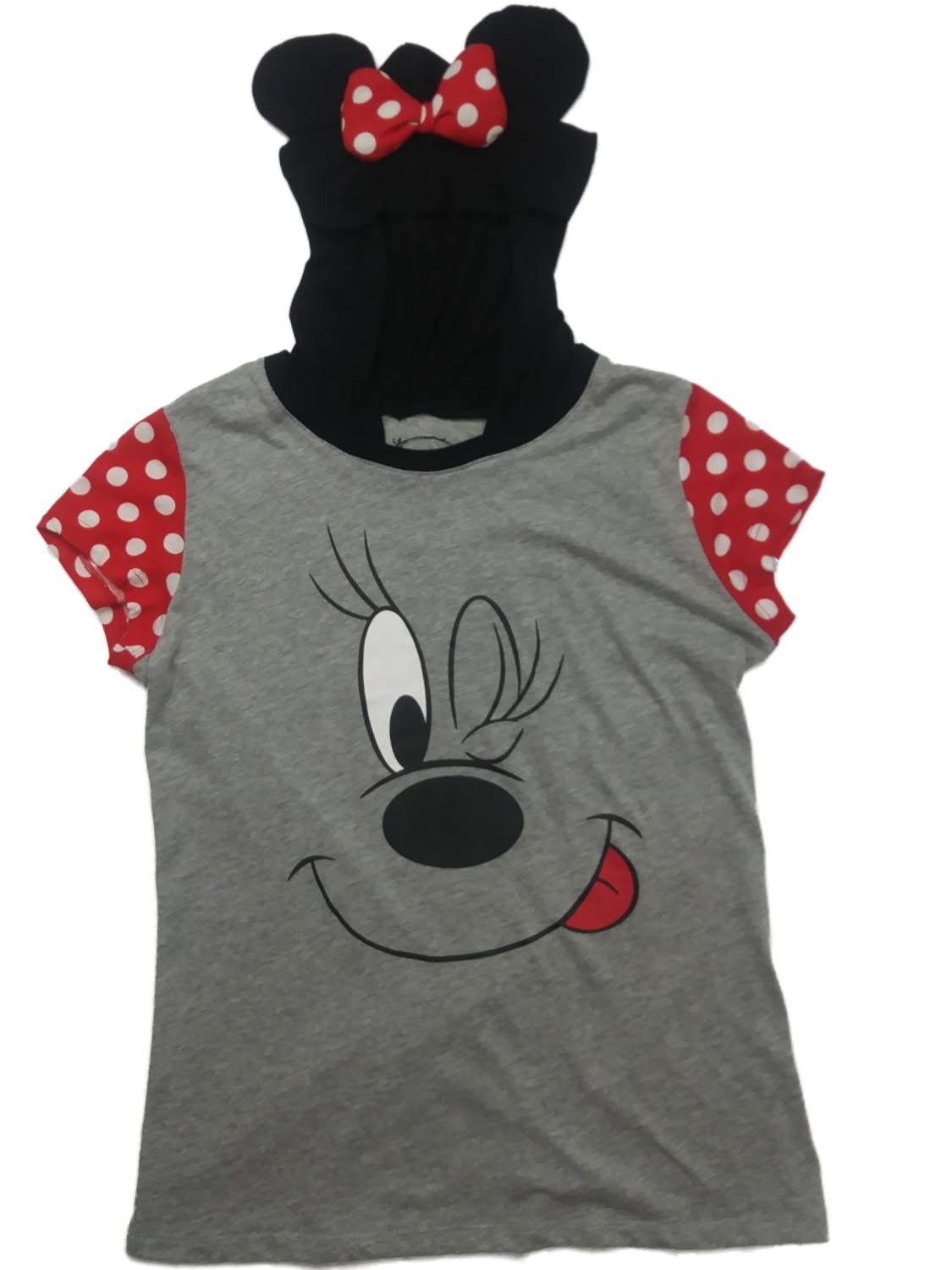 Disney Minnie Mouse Halloween Short Sleeve Hooded Bodysuit Gray Baby Girls 