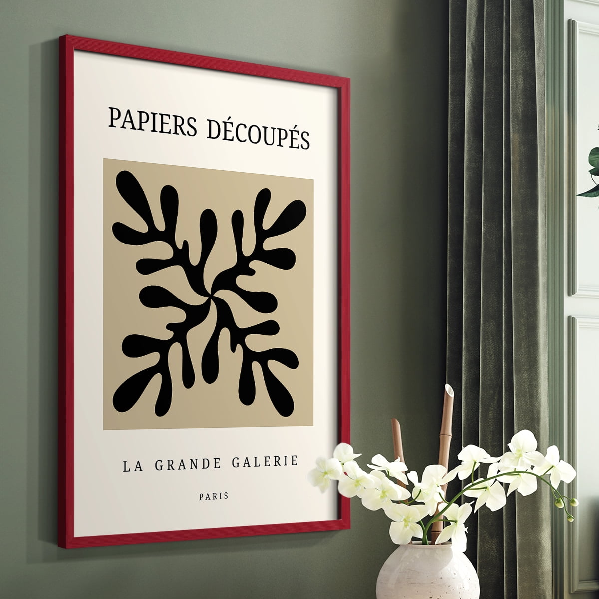 Matisse CCCXCIX in Red Solid Wood 16 x 20 Framed Print