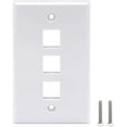 thumbnail image 2 of 4 Port Keystone Wall Plate Single Gang Standard Size RJ45 Jack Modular Insert Cat5e Cat6 Ethernet Port White, 2 of 2