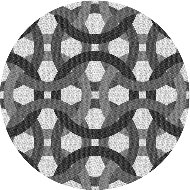 Ahgly Company Tapis Rond Lavable en Machine Intérieur Transitionnel Gris Nuage Gris, 8 Pieds Rond