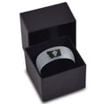 thumbnail image 3 of Tungsten Montana The Treasure State Bison Band Ring 8mm Men Women Comfort Fit Blue Dome Brushed Gray Polished, 3 of 4