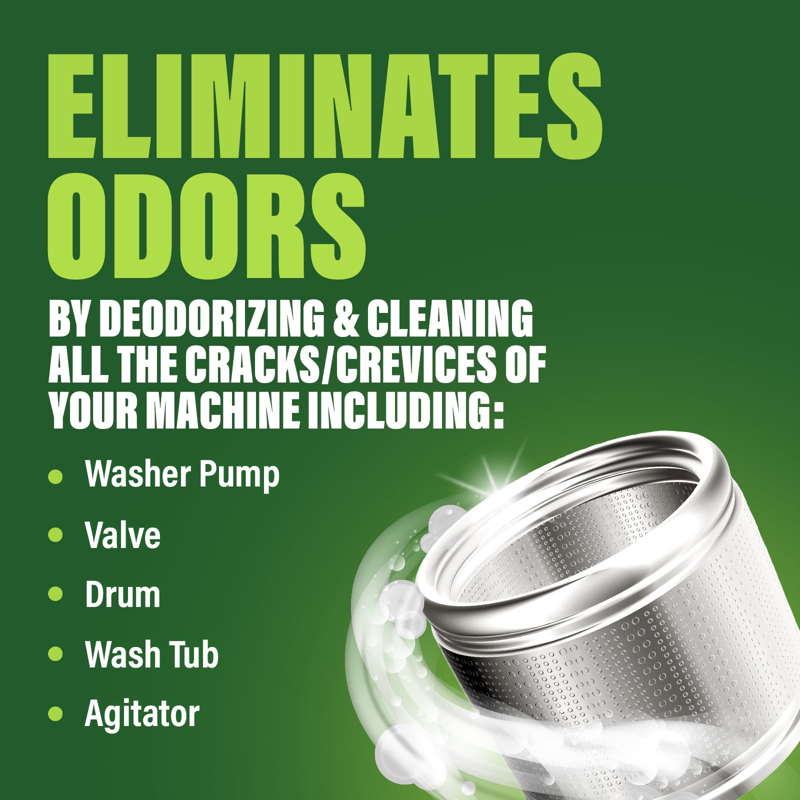 Green Gobbler Washing Machine Cleaner & Pipe Build Up Remover Tablets - Deep Cleans Washing Machines & Prevents Build-Up in Pipes