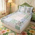 thumbnail image 3 of Manfei Boho Paisley Zipper Queen Comforter Set with Fitted Sheet and 2 Pillowcases,Floral Plaid Dots Stripes Zipper Bedding Set,Reversible, 3 of 7