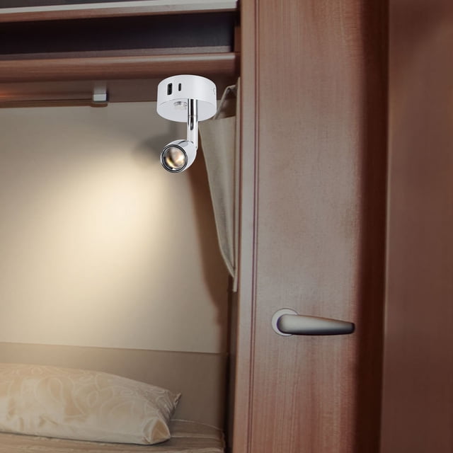 Lampe de Lecture RV, Lampe de Lecture RV LED, Interrupteur Tactile Projecteur Pivotant, 3 Températures de Couleur Réglables, Lampe de Lecture Dimmable, Veilleuse pour Remorque, Bateau, Yacht, RV, Lit