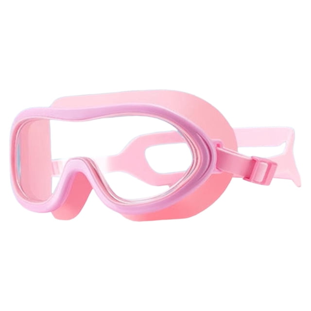 Gafas de natación para niños, gafas de natación portátiles de silicona, gafas de buceo grandes Rosa