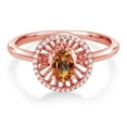 thumbnail image 2 of Gem Stone King 18K Rose Gold Plated Silver Ecstasy Mystic Topaz Ring for Women (0.98 Cttw, Oval 6X4MM, Gemstone Birthstone, Size 5), 2 of 3