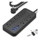 thumbnail image 1 of Boparte EL08 Multicontacto de 8 tomas con usb color negro largo del cable de 1.2m 10A, 1 of 5