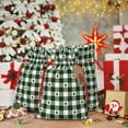 thumbnail image 6 of Honeii Green White Christmas Tree Lumberjack Plaid Print Small Burlap Bags,Christmas Drawstring Treat Bags Gift Bags Reusable Candy Goodie Wrapping Bags for Holiday Party Favors Supplies -Small, 6 of 9