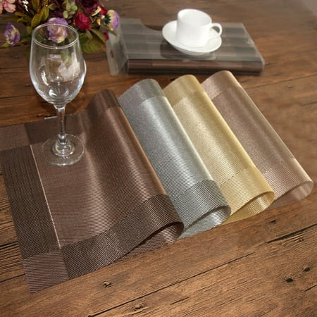 

KAOU 4Pcs/Set Anti-slip Thermal Insulation Placemat Pad Dining Table Mat Accessory