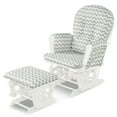 thumbnail image 1 of Gymax Glider and Ottoman Cushion Set Wood Baby Nursery Rocking Chair Grey + White, 1 of 10