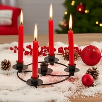 YOHAVEN 5-Head Candle Candelabra Christmas Table Centerpiece Romantic Dinner Decorations for Home Holiday Party Dining Room Living Room Xmas Decor Modern Christmas Decor