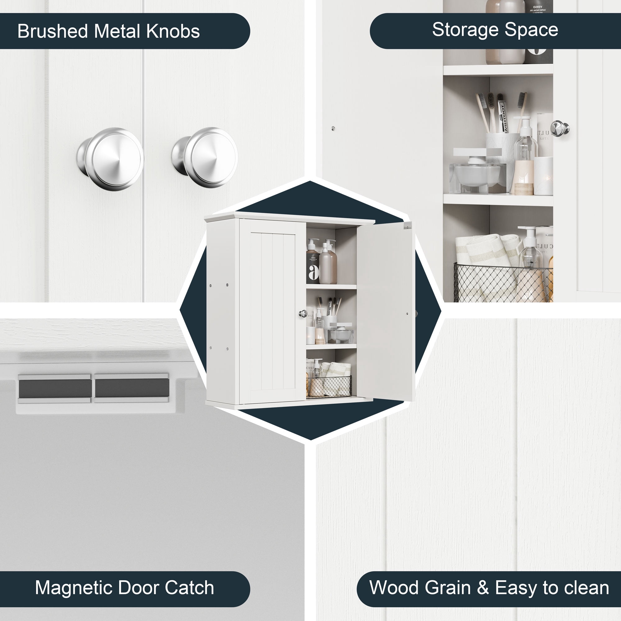 Walsunny Bathroom Medicine Cabinet, Wall-mounted Storage Cabinet , Cosmetics Storage Cabinet for Dining room, Bedroom