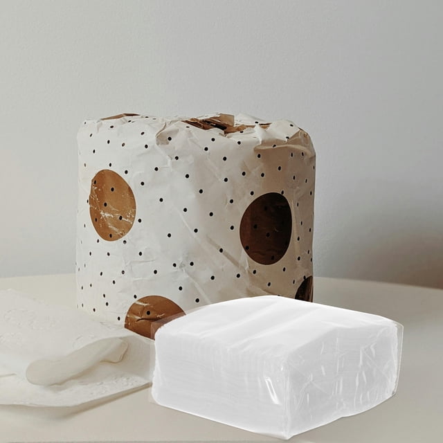 RENACLIPY 50Pcs White Wood Pulp Tissue Paper for Hotel Parties Embossed Soft Disposable Napkins