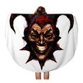 thumbnail image 1 of KDAGR 60 inch Round Beach Towel Blanket Laughing Angry Joker Character Head Face Horror and Crazy Travel Circle Circular Towels Mat Tapestry Beach Throw, 1 of 2